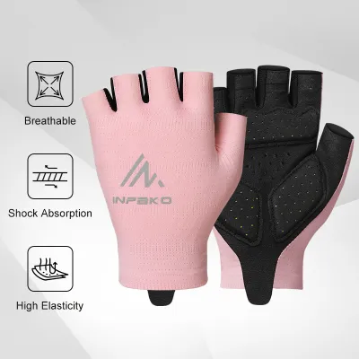 INBIKE nửa ngón tay Găng tay xe đạp đường trường MTB găng tay đi xe đạp thoáng khí ngoài trời thoáng khí Nam Nữ Chống găng tay trượt