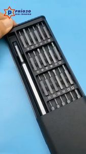 24 In 1 Screwdriver Set Precision Magnetic Screw Driver Bits Mini Tool Case Dismountable For Smart Home PC Phone Repair