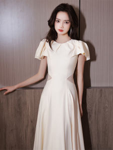 ALIANLI | Elegant Luxurious Evening Gown Champagne