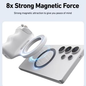 Phone Camera Handle Grip with Wireless Shutter Remote for iPhone Android Smartphone Magnetic Phone Camera Grip Handle