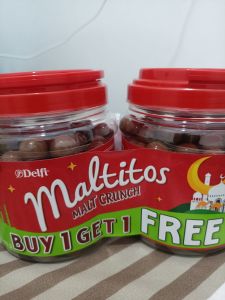 Delfi Maltitos Malt Crunch 2x300gr Buy 1 Get 1 Free/Coklat Delfi Maltitos Crunch Toples Buy 1 Get 1 Free