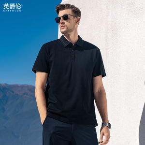 Enjeolon | Seamless Welded Polo Shirt Mens Summer Leisure Mesh Beaded Cotton