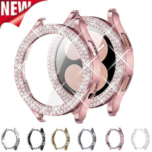Bling Case for Samsung Galaxy Watch 7 6 5 Case 40mm 44mm Accessories Fashion Two Rows Diamond bumper Galaxy Watch 5 4 40mm Cover