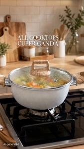 Nipiin Saucepot Double-handle Nonstick Soup Pot Glass-Lid suitable for Daily Cooking Home Kitchen