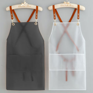 Waterproof Apron Stylish Ultra-Thin Workwear for Hair Salon Adjustable Shoulder Strap Half-Transparent Art Student Lab Coat