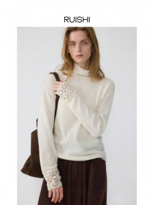 epoque de rueen | Slim Fit Handcrafted 3D Lace Pure Wool Sweater