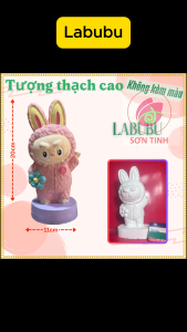 Tượng thạch cao Labubu dễ thương M30 (Không kèm màu) Bé Tô Màu Tô Tượng trò chơi trẻ em