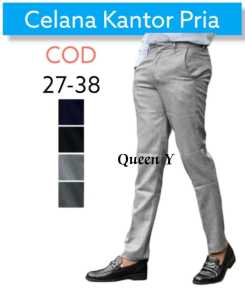 Celana ankle Pants Celana Kantor Formal Pria Celana Chino Slimfit Adem Tidak Mudah Kusut Kualitas Premium Queen Y