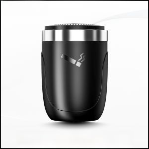 Car-Mounted Stainless Steel Ashtray Multi-Functional Covered Mens Style No-Drop-Gray Car Accessories Comprehensive Collection