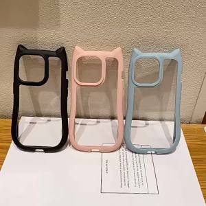 Cute 3D Cat Ear Phone Case For iPhone Air 17 E 16 Plus 15 14 13 12 11 Pro Max 17E 16E X XS XR 7 8 SE 2022 2020 Shockproof Cover