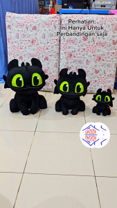 (My Online Shops) Boneka Toothless Night Fury Dragon Naga Boneka Naga Hitam Lucu