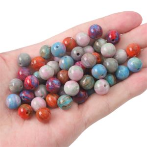 10pcs 10mm Handmade Resin Beads Starry Sky Round Loose Spacer Beads For Necklace Bracelet Earring Keychain DIY Jewelry Making Accessories