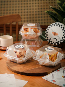 Disposable Transparent Picnic Bento Cake Box Hamburger Towel Roll to-Go Box Daifuku Tiramisu Packing Box