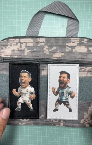 Patch_Velcro dán in hình CR7 - Messi Chibi viền thêu tinh xảocó mặt gai dán lên quần áo