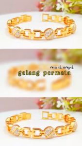 Cute Jewelry Gelang Jurai Terlaris Dewasa Polos Perhiasan Lapis Emas 18K Gelang Wanita GL 130