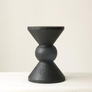 Dark Wind Carbonized Log Wooden Pier Black Solid Wood a Block of Wood Or Stone Fire Log Decoration B & B Furniture Side Table Corner Table Stool