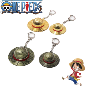 Japanese Anime One Piece Keychain Straw Hat Pendant Metal Key Chain Fans Suitable For Role-playing Key Ring Accessories Jewelry