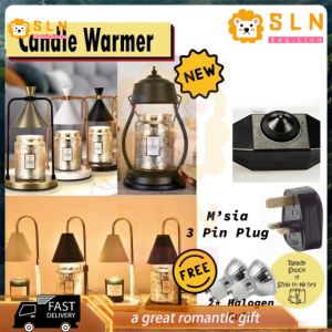 【Local shipment】Candle Warmer wax melt remote adjust brightness creative bedside lamp aromatherapy halogen yankee lampu upgraded version new Malaysia 3 Pin Plug Dimmable Adjustable European Style Desk Decoration
