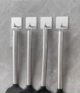 1 Pcs Gantungan Tempel Hook Besi Gantungan Baju Dinding Tempel Stainless Steel Multifungsi HM1037