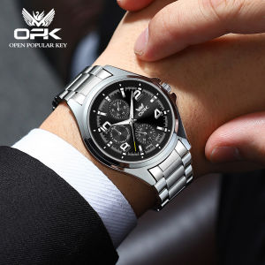 OPK watch for men waterproof 2025 original imported quartz watch for men multifunctional digital dial stainless steel seiko watch for men