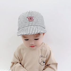 Mũ bé trai từ 1 đến 2 tuổi vải cotton mũ lưỡi trai mềm tùy chỉnh vành nhiều kiểu siêu yêu logo hình gấu Pama STORE MH11