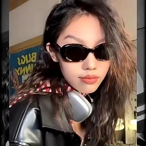 Kính râm chống tia cực tím cô gái cổ điển Âu Mỹ kính râm hình bầu dục Y2K Newstart