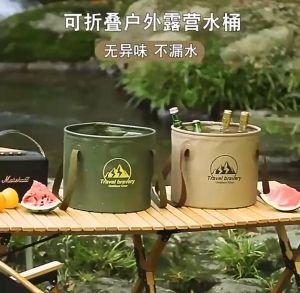 กลางแจ้งมัลติฟังก์ชั่ถังน้ำพับได้แบบพกพา 10L20L เดินทางความจุขนาดใหญ่ถังน้ำ