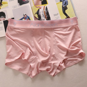 Men Ice Silk Underwear Modal Cotton Plaid Breathable Mens Boxers Underpants Simple Youth Mid Waist Boxer