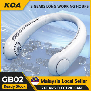 GB02 Portable Neck Fan Electric Wireless Fan USB Rechargeable Mini Ventilation Cooling Bladeless Silent Neckband Fan For Sports KOA