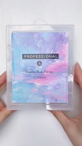 120pcs Kit Plastic Curve False Nails Art Dual Form French Tips Gel Extension Manicure Tools 美甲甲模水晶延长无纸托快速光疗延长甲片120片盒装