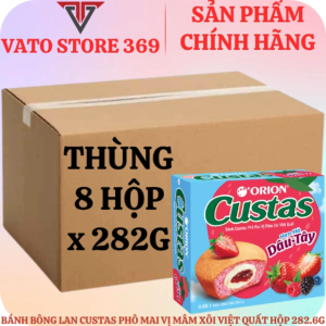 Bánh bông lan CUSTAS phô mai vị mâm xôi việt quất hộp 282.6g
