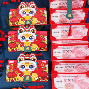 🔥ซองสีแดงพับได้2025ปีงูสไตล์จีน Hongbao 6/10ช่องกระเป๋ามีโชคด้านการเงินพู่หนาขึ้นซองสีแดงการตกแต่งเทศกาลปีใหม่อั่งเปา