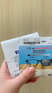 Tròng kính viscare siêu mỏng 1.71 cận/viễn/loạn đổi màu chống ánh sáng xanh chính hãng mắt kính OURESS