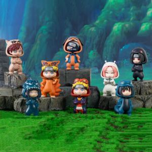 Bandai Naruto Shippuden Q Version Figure Collectible Toy Blind Box Pajama Series Static ACG Work Name Anime Cartoon Toy
