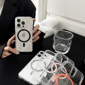 Transparent Magnetic Wireless Charging  16 pro Max Phone Case Simple Anti-Fall Protection Cover for  11 plus Full Wrap Ins Style