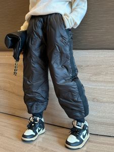 Thickened down Trousers for Children Outdoor Wear Winter New Style Girls Cotton Pants Boys And Girls Windproof Warm Trousers