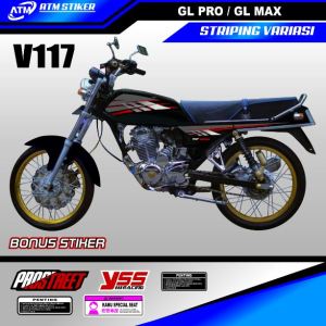 Stiker Modifikasi Motor: Desain Striping Honda GL Pro & GL Max
