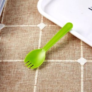 100pcs/set Disposable Plastic Spoons Forks for Cake Ice Cream Salad Fruit Dessert Soup Tea Coffee Party Cake Baking Shop Supplie