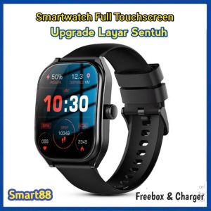 [ TERLARIS ] Jam Tangan Pria Wanita New Touch Screen  Smartwatch Waterproof Oksigen Darah Detak Jantung Olahraga Stopwatch Layar Sentuh Custom Wallpaper Free Charger dan Box