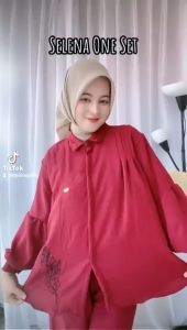 SELENA SET BORDIR SETELAN WANITA KEKINIAN FASHION MUSLIM TERBARU