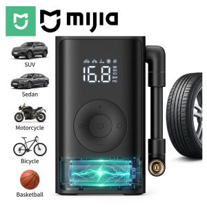 MIJIA Tire Inflator Portable Electric Air Compressor Cordless Mini Bike Pump Display150PSI Car Tires Air Pump With LED Lights