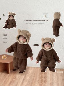 Bộ Quần Áo Bé Trai Chất Liệu Fleece Ấm Áp