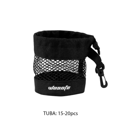 1pc Black Golf Ball Pouch Bag with High Quality Mesh Nylon and Hanging Plastic ClipConvenient To Hang On Golf Bag