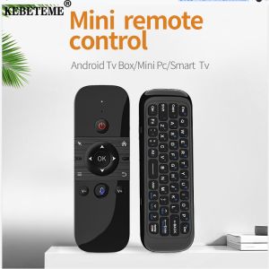 KEBETEME 2.4G Air Mouse Wireless Bluetooth Keyboard Voice Control Rechargeable IR Remote Control for TV