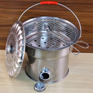 Portable Charcoal Heating Stove Rural Moving Fire Pit BBQ Grill Wood Burning Stove Home Use Carbon Roasting Pit Outdoor Camping Travel Supplies