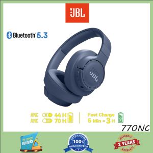 JBL T770NC Original Wireless Earphones With Bluetooth Headset and Active Noise Cancellation for Gaming With a Battery life of 70 Hours
