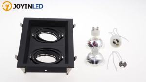 Đèn LED Âm Trần JOYINLED Hình Vuông Hai Vòng Chân GU10 MR16 Đèn Spotlight Có Thể Điều Chỉnh Khung Âm Trần Bằng Nhôm Sắt