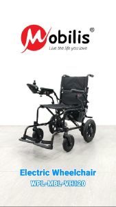 Mobilis VH120 Foldable Electric Wheelchair | Lightweight Motorised Wheelchair | Joystick Control | Lead-Acid Battery