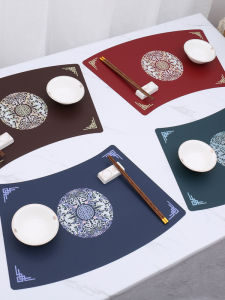 Colorful Chinese Style round Table Mat Embroidered Heat Resistant Cloth Art Dining Table Pad Cotton Linen Home Use Dinner Plate Mat Bowl