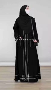 gamis abaya madina abaya hitam simple abaya jatblack premium